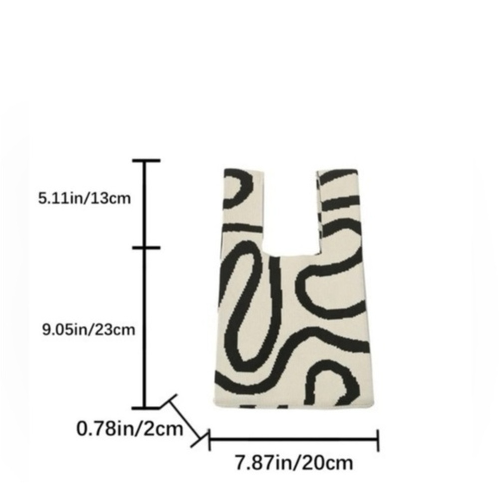 ✨NEW✨ Black and White Abstract Patterned Handbag - Picture 9 of 12
